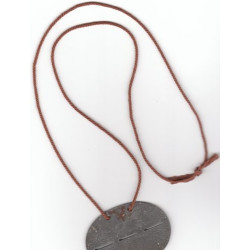 Cordon / Lacet de Plaque d'identité brun - Erkennungsmarke Wehrmacht WW2