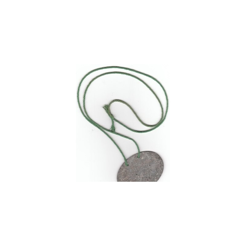 Cordon / Lacet de Plaque d'identité vert - Erkennungsmarke Wehrmacht WW2