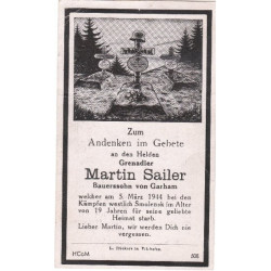 Avis de Décès : Grenadier Martin Sailer