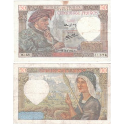 Billet de Banque de 50 Francs Coeur 24-4-1941