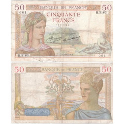 Billet de banque de 50 Francs Cérès 17-10-1935