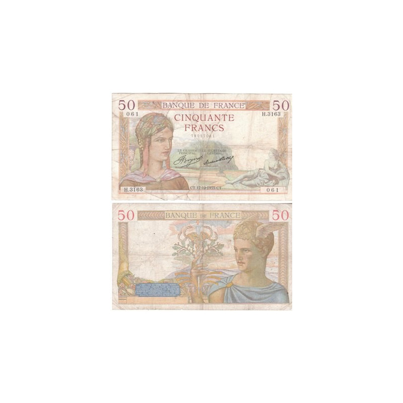Billet de banque de 50 Francs Cérès 17-10-1935