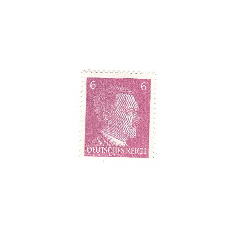 Timbre poste Adolf Hitler de 6 Pfennigs mauve NEUF