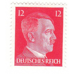 Timbre poste Adolf Hitler de 12 Pfennigs rouge NEUF