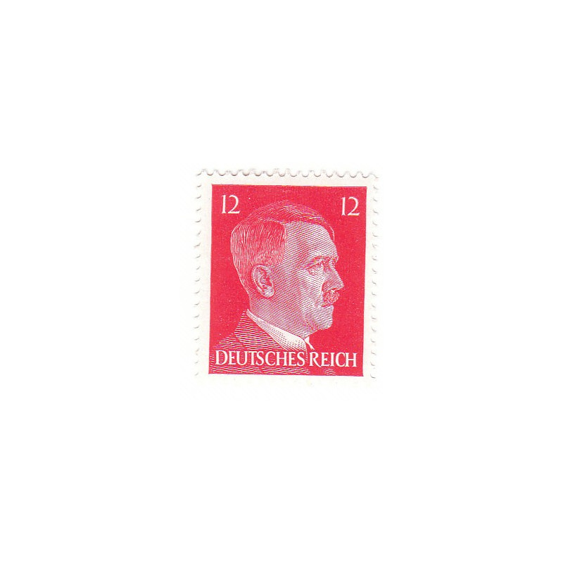 Timbre poste Adolf Hitler de 12 Pfennigs rouge NEUF