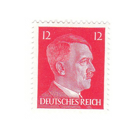 Timbre poste Adolf Hitler de 12 Pfennigs rouge NEUF