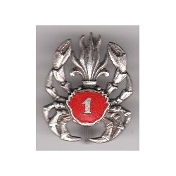 1er R.E.C. 1er Groupement Amphibie carapace rouge émail 27 mm