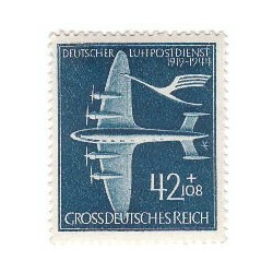 Timbre GrossDeutsches Reich 25 Jahre Luftpostdienst 1944 42+108 Reichspfennig Neuf