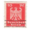Timbre poste Deutsches Reich Aigle Impérial 10 Pfennig oblitéré