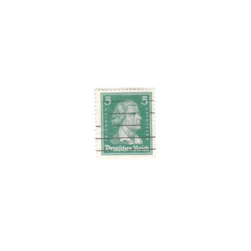 Timbre poste Deutsches Reich Friedrich Schiller 5 Pfennig oblitéré