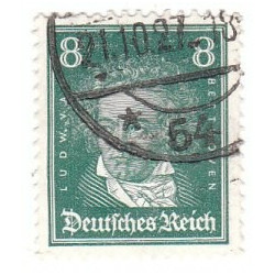 Timbre poste Deutsches Reich Ludw. van Beethoven 8 Pfennig oblitéré