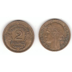 Pièce de Monnaie de 2 Francs Morlon en Bronze-aluminium 1932
