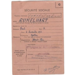 Carte de Sécurité Sociale Militaire - Section N°21 Gendarmerie
