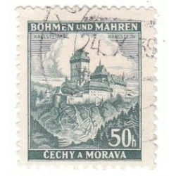 Bohème-Moravie : Timbre 50 h vert Occupation allemande oblitéré