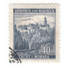 Bohème-Moravie : Timbre 40 h bleu Occupation allemande oblitéré