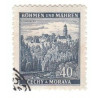 Bohème-Moravie : Timbre 40 h bleu Occupation allemande oblitéré