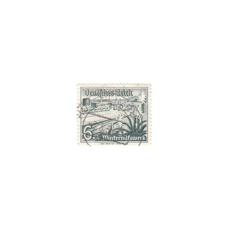 Timbre poste Deutsches Reich Winterhilfswerk 6+4 Pfennig oblitéré