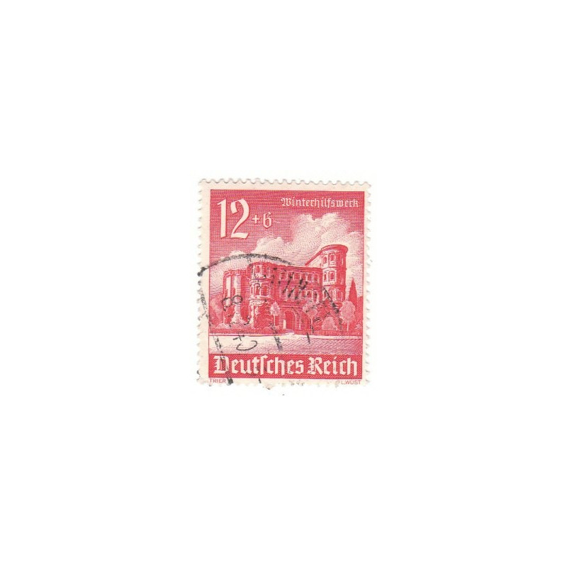 Timbre poste Deutsches Reich Winterhilfswerk 12+6 Pfennig oblitéré