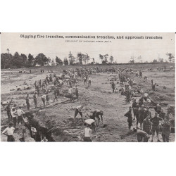 Carte postale : Digging fire trenches, communication trenches, and approach trenches (10)