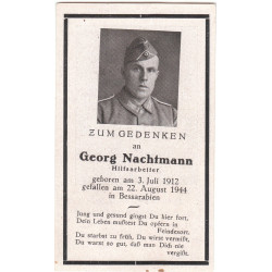 Avis de Décès : Soldat d'Infanterie Georg Nachtmann