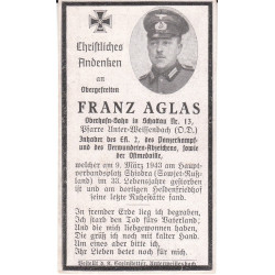Avis de Décès : Caporal-chef de Panzer Franz Aglas
