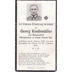 Avis de Décès : Caporal-chef de Pionniers Georg Kindsmüller