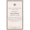 Avis de Décès : Caporal-chef Hans Binder