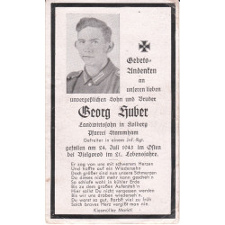 Avis de Décès : Caporal d'Infanterie Georg Huber