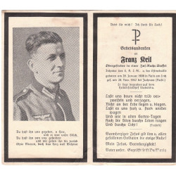 Avis de Décès double : Caporal-chef d'Infanterie Franz Keil