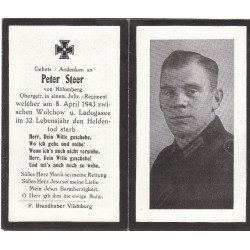 Avis de Décès double : Caporal-chef d'Infanterie Peter Steer