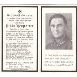 Avis de Décès double : Soldat d'Infanterie et S.A. Alois Osenstätter
