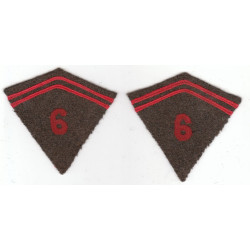 Paire de Pattes de Col Modèle 1938 du 6ème Régiment Zouaves - Guerre 39/40