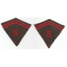 Paire de Pattes de Col Modèle 1938 du 6ème Régiment Zouaves - Guerre 39/40