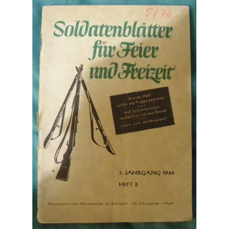 Soldatenblätter für Feier und Freizeit -  N°3 de 1944