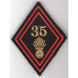 Losange de bras 35ème Régiment d'Infanterie sous-officier / officier velcro