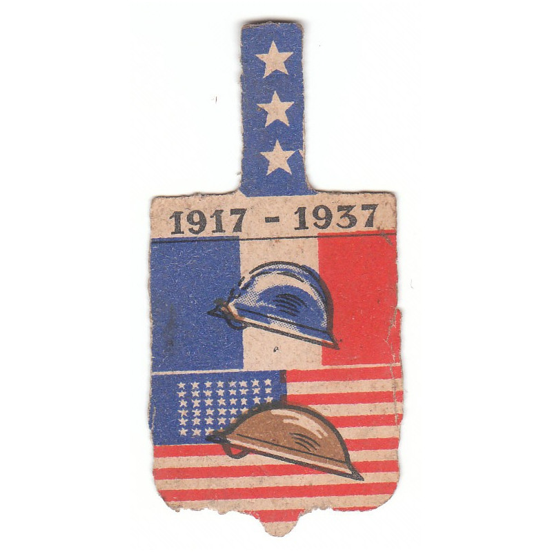 Insigne patriotique 20ème Anniversaire Entrée en guerre des Etats-Unis 1917-1937