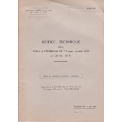 Notice Technique des Fusils à Répétition de 7,5mm - Modèle 1936 - 36 CR 39 - 36-51