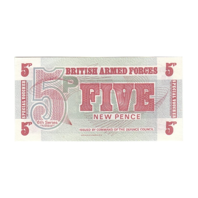 ANGLETERRE : 5 New Pence des Forces Armées - 6ème Série