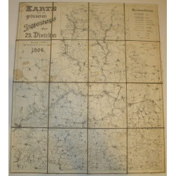 Carte d'exercices militaires en toile de la 29ème Division - 1906