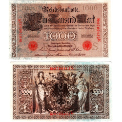 1.000 Mark type 1910 cachet rouge Série K en TTB