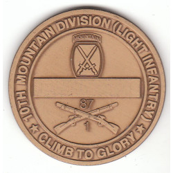 Médaille de table 10ème Division de Montagne 87ème Régiment d'Infanterie 1er Bataillon