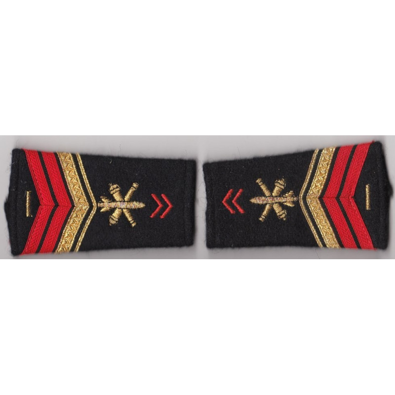 Paire de fourreaux d'épaule de Brigadier-chef EVAT Artillerie + 5 ans