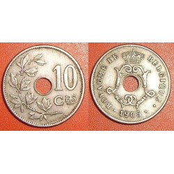 BELGIQUE : Pièce de monnaie de 10 Centimes 1904