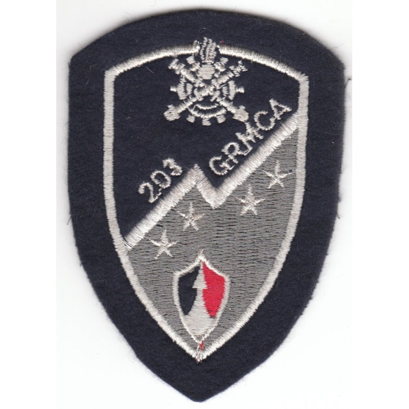 Ecusson brodé du 203ème Groupe Réparation Matériel de Corps d’Armée 