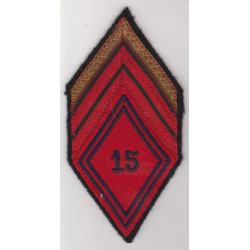 Losange de bras Caporal-chef du 15ème Régiment d'Artillerie à coudre