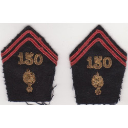 Paire de pattes de collet d'officier du 150ème Régiment d'Infanterie - 39/40