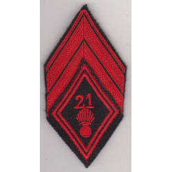 Losange de bras 21ème Régiment d'Infanterie Caporal Engagé à crochets